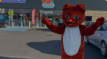 CHAT PERCHÉ, l'aire de jeux zone commerciale Leclerc Saint-Brice
