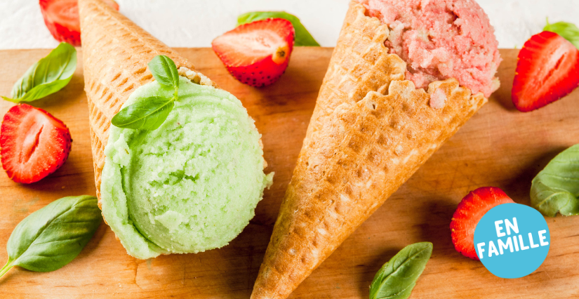 Atelier sorbet fraise-basilic sans sorbetière au Cookolab