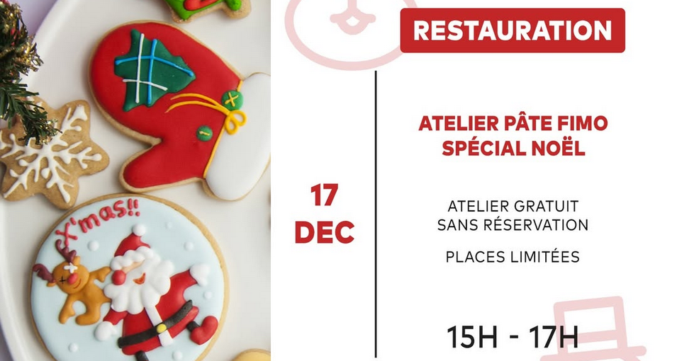 Atelier créatif pâte fimo spécial Noel à l'UCPA Sport Station Grand Reims
