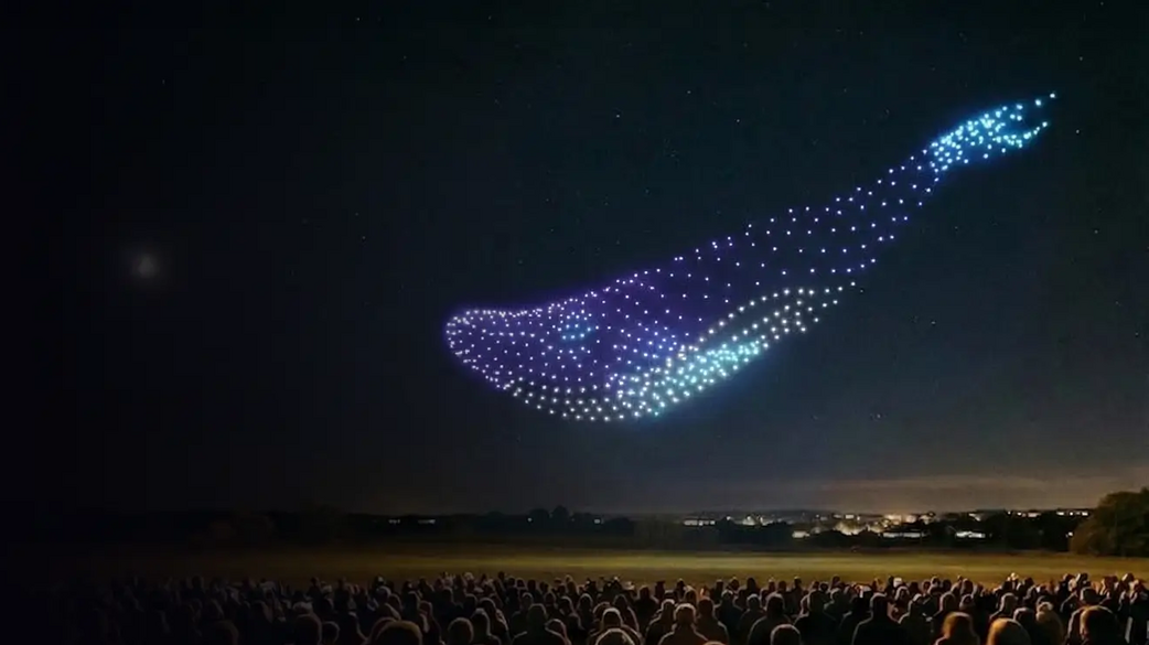 Spectacle de drones : Le Voyageur des Rêves à l'Hippodrome de Reims